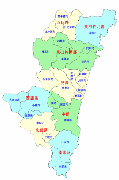 宮崎県の図