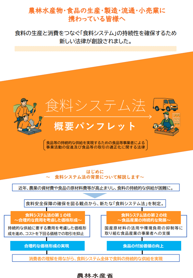食料システム法概要パンフレット