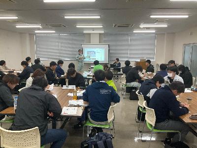 2日目＿ため池工事の施工方法・注意点について研修を実施